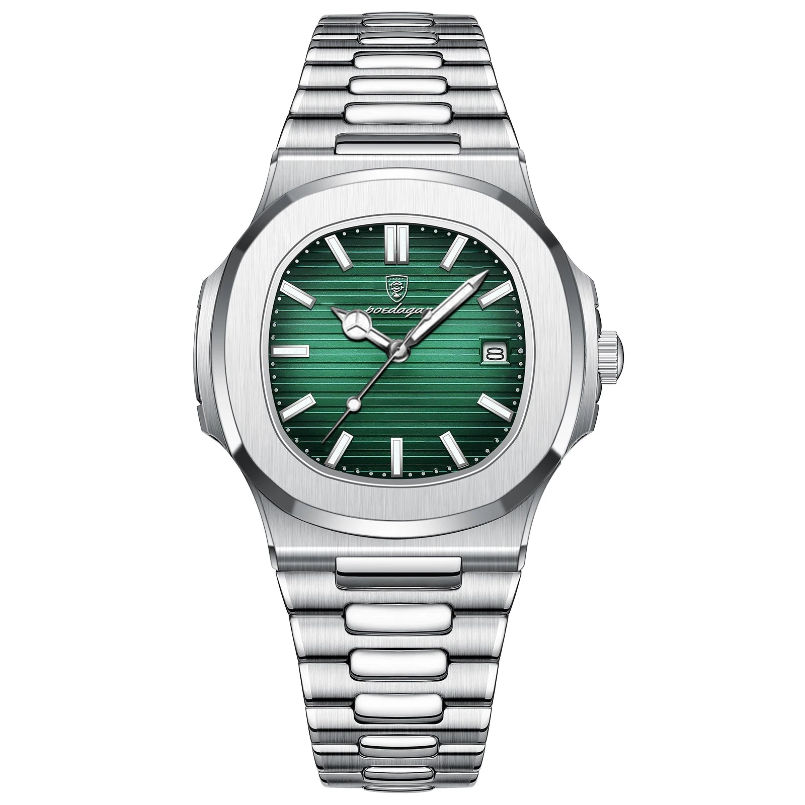 POEDAGAR carré luxe hommes montre-bracelet étanche lumineux Date en acier inoxydable mâle horloge affaires sport montres à Quartz pour hommes