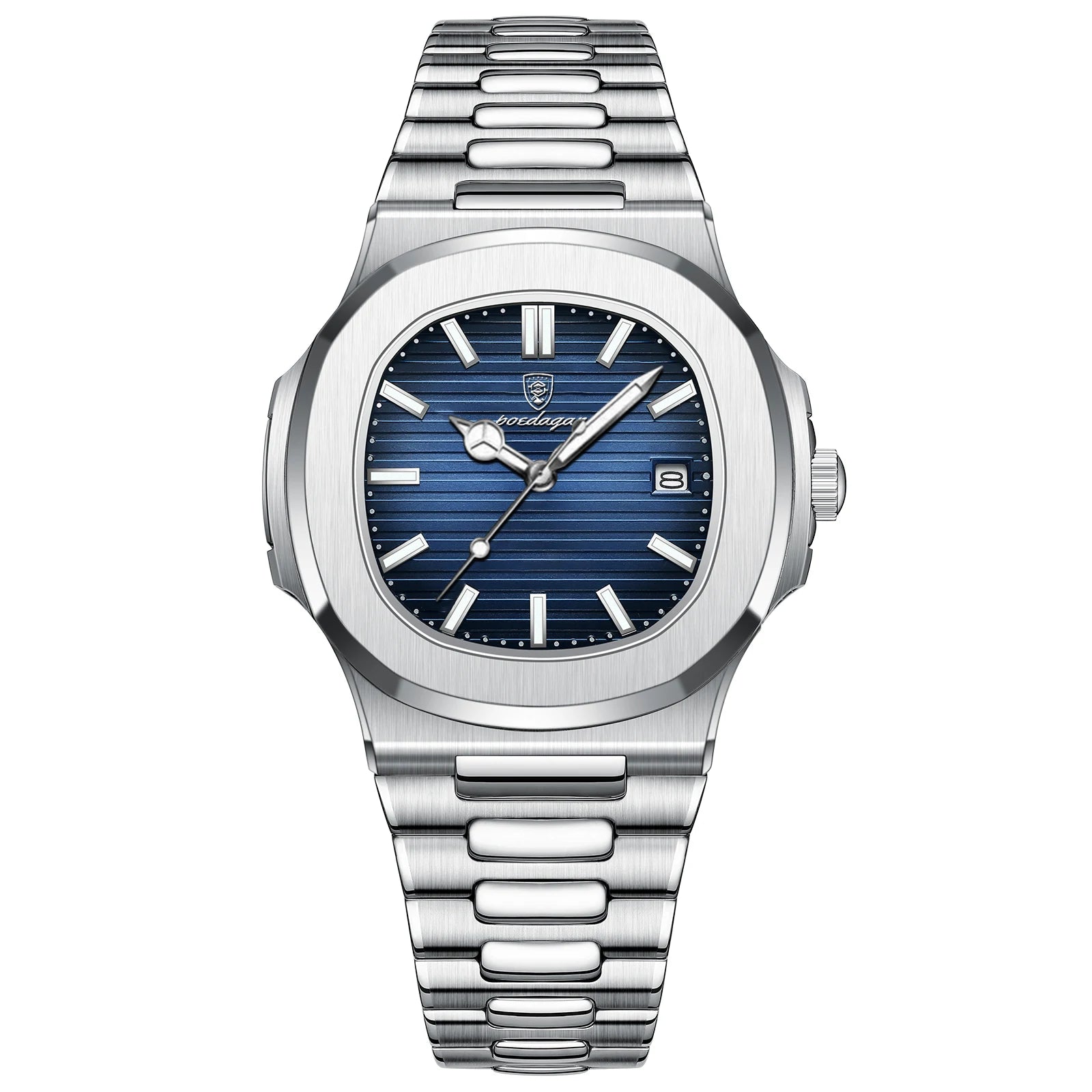 POEDAGAR carré luxe hommes montre-bracelet étanche lumineux Date en acier inoxydable mâle horloge affaires sport montres à Quartz pour hommes