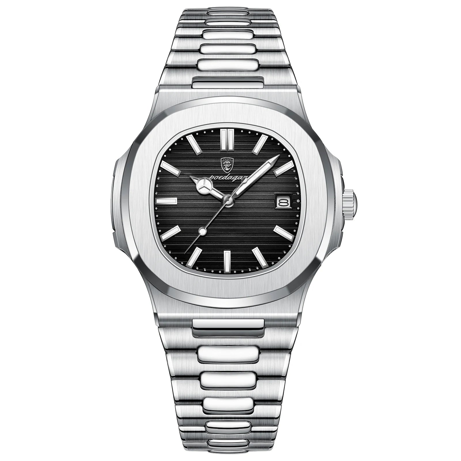 POEDAGAR carré luxe hommes montre-bracelet étanche lumineux Date en acier inoxydable mâle horloge affaires sport montres à Quartz pour hommes
