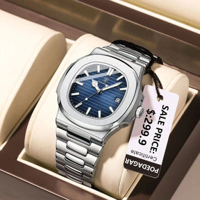 POEDAGAR carré luxe hommes montre-bracelet étanche lumineux Date en acier inoxydable mâle horloge affaires sport montres à Quartz pour hommes